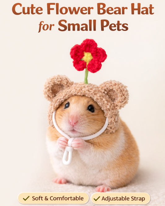 Cute Flower Bear Hat™ – Turn Your Hamster Into a Little Star 🐹✨